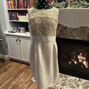 Elegant Cream Sleeveless Dress